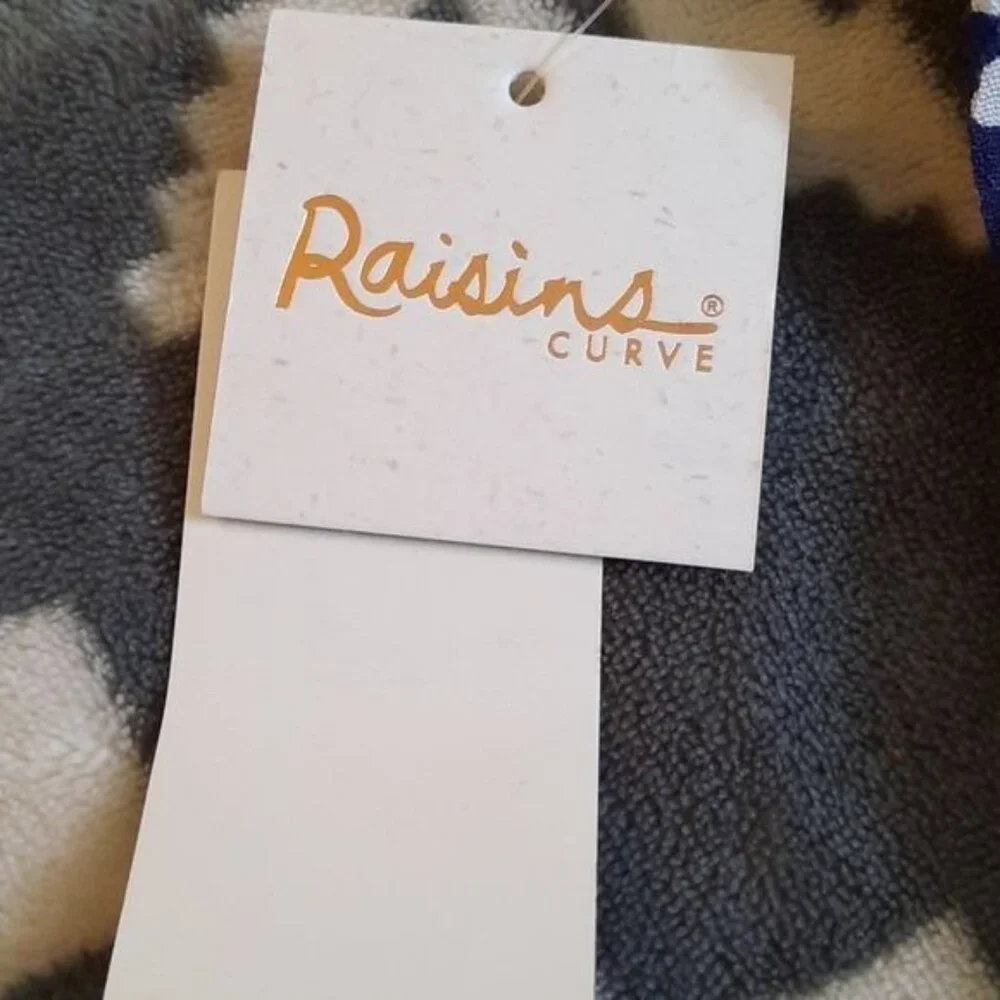 Raisins Curve NWT Navy White Elastic Ruffle Waistband Wide Leg Cover Up Pants 1X